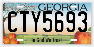 GA license plate CTY5693