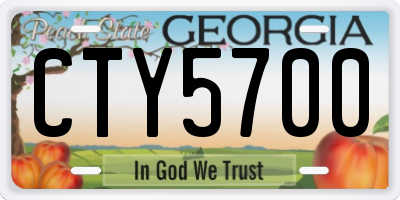 GA license plate CTY5700