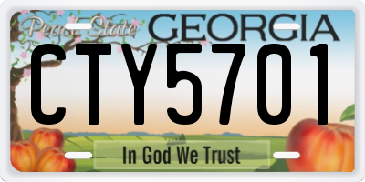 GA license plate CTY5701
