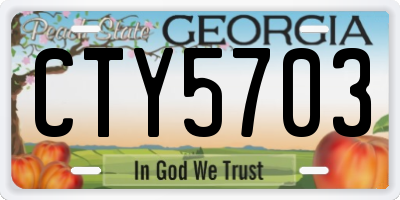 GA license plate CTY5703