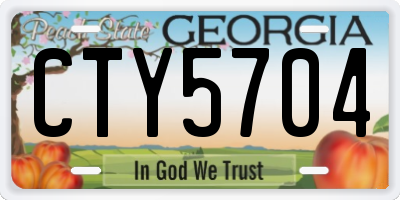 GA license plate CTY5704