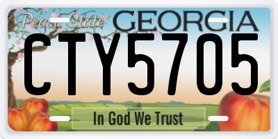GA license plate CTY5705
