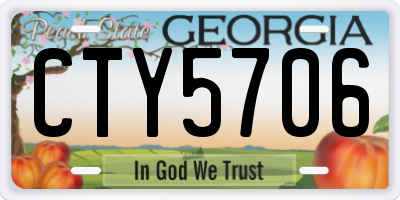 GA license plate CTY5706