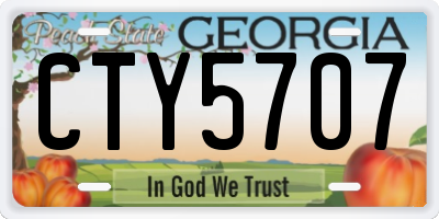 GA license plate CTY5707