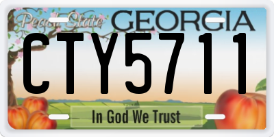 GA license plate CTY5711