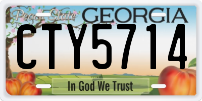 GA license plate CTY5714
