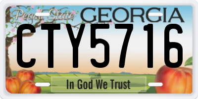 GA license plate CTY5716