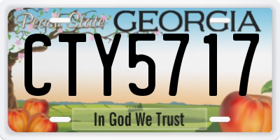 GA license plate CTY5717
