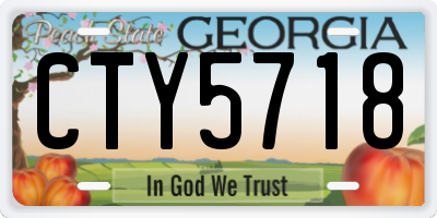 GA license plate CTY5718