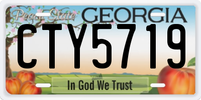 GA license plate CTY5719