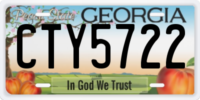 GA license plate CTY5722