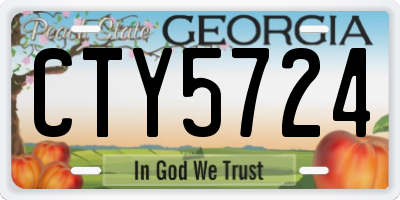 GA license plate CTY5724