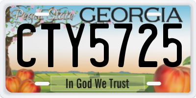 GA license plate CTY5725