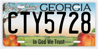 GA license plate CTY5728