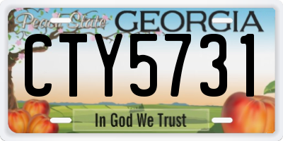 GA license plate CTY5731