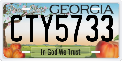 GA license plate CTY5733