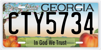 GA license plate CTY5734