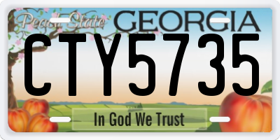 GA license plate CTY5735