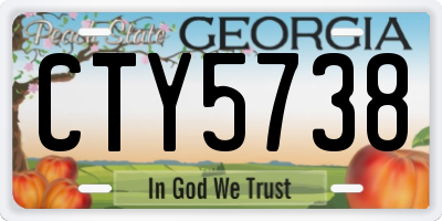 GA license plate CTY5738