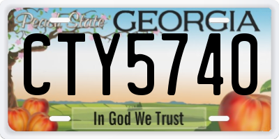 GA license plate CTY5740