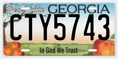 GA license plate CTY5743