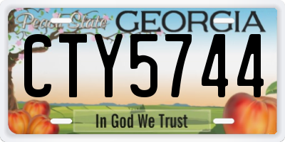GA license plate CTY5744
