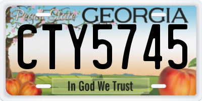 GA license plate CTY5745