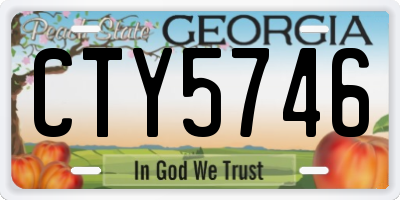 GA license plate CTY5746