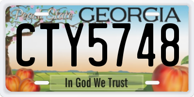 GA license plate CTY5748