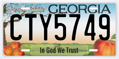 GA license plate CTY5749