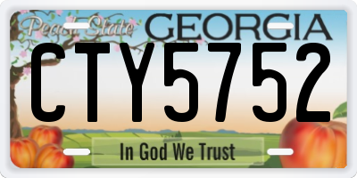 GA license plate CTY5752