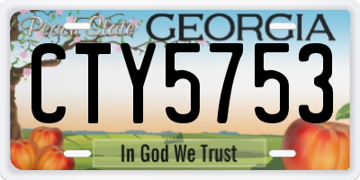 GA license plate CTY5753