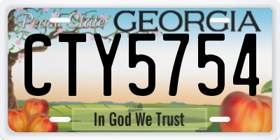GA license plate CTY5754