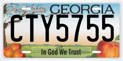 GA license plate CTY5755