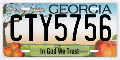 GA license plate CTY5756