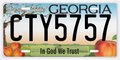 GA license plate CTY5757