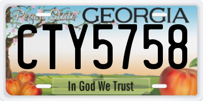 GA license plate CTY5758