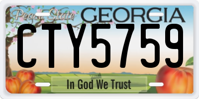 GA license plate CTY5759