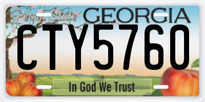 GA license plate CTY5760