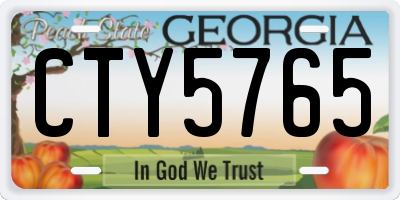 GA license plate CTY5765