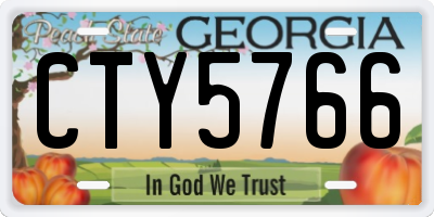 GA license plate CTY5766