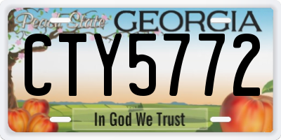 GA license plate CTY5772