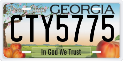 GA license plate CTY5775