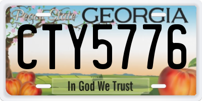 GA license plate CTY5776