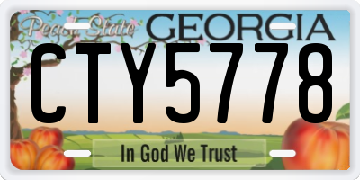 GA license plate CTY5778