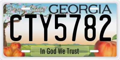 GA license plate CTY5782