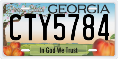 GA license plate CTY5784