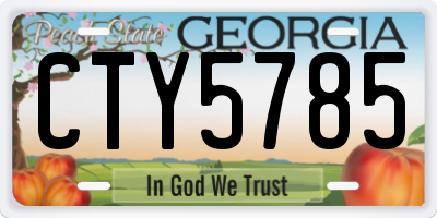 GA license plate CTY5785