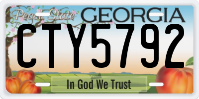 GA license plate CTY5792