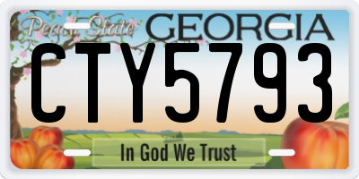 GA license plate CTY5793
